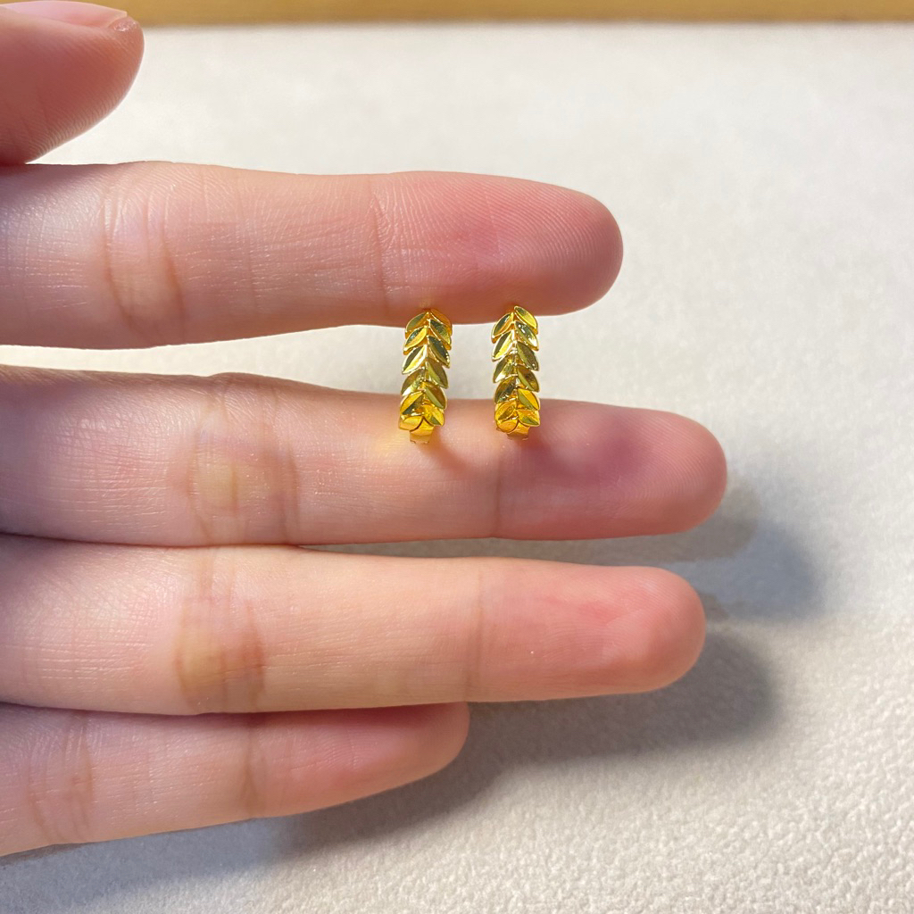 GOLD GEM CLIP EARRINGS, ANTI-RUST DAILY EARRINGS