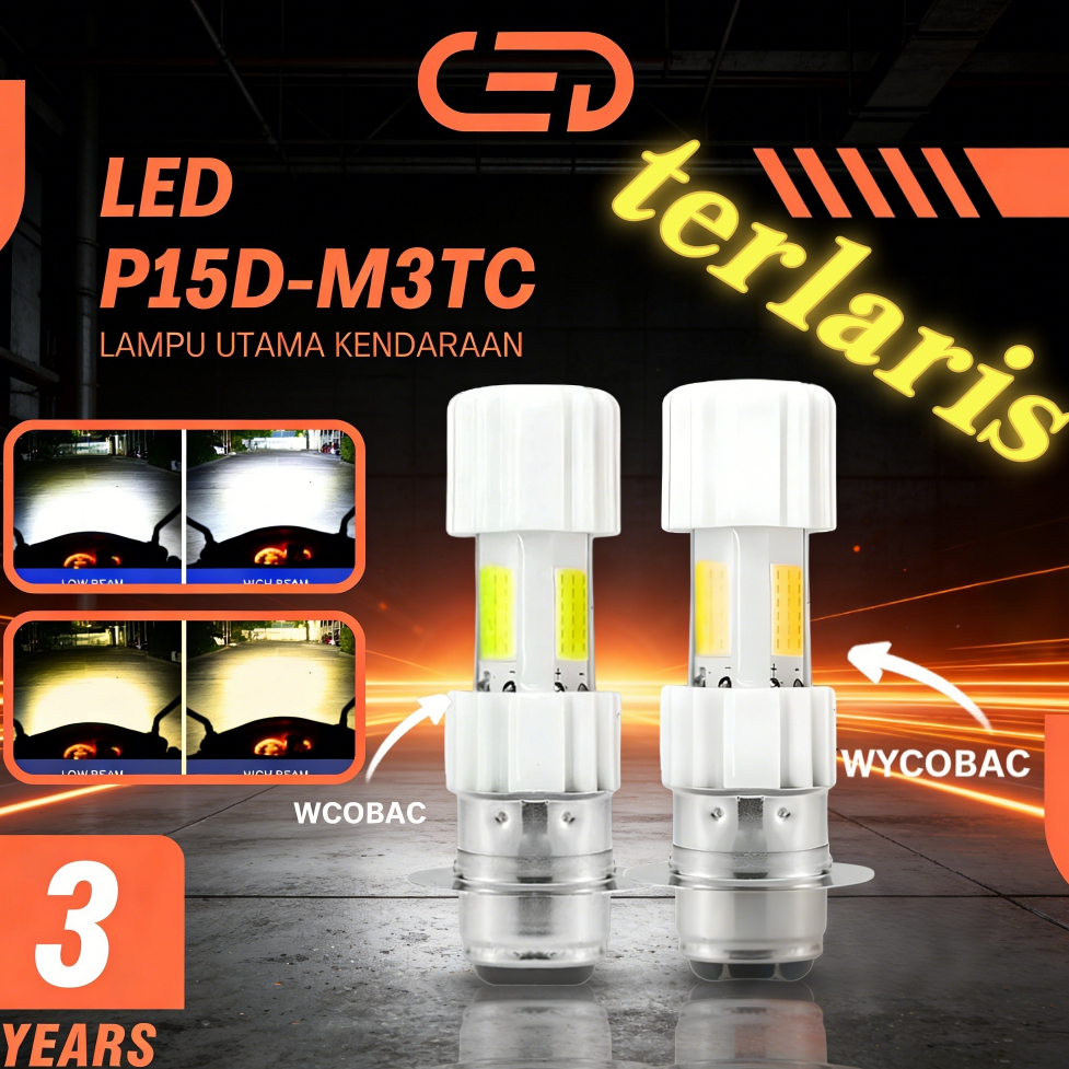 P15D M3TC ไฟ LED 36W สว่างเป็นพิเศษ | H6 Universal Car Motorcycle | ตัวแปรกันฝนสีขาว / สีขาว + สีเหล