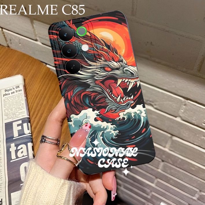 กันชนสําหรับRealme C85 4G/5G - 15X Softcase Procamera Silicon Dragon Motif Coolล่าสุด Cool Currentโท