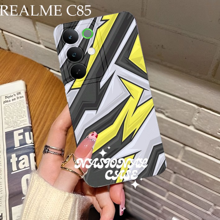 ซิลิโคนสําหรับRealme C85 4G/5G - 15X Softcase Procamera Silicon Motifเส้นนามธรรม ใหม่ล่าสุด Cool Cur