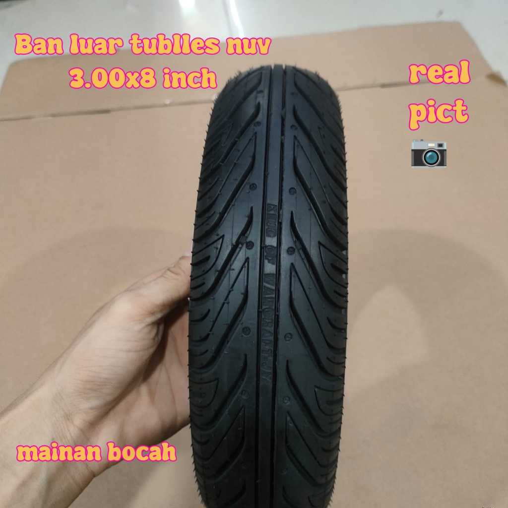 ล่าสุด 3.00x8 นิ้ว Nuv ไฟฟ้าจักรยานยางด้านนอกแบบไม่มียาง