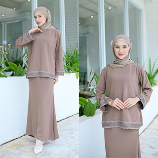 Setelan Wanita Aluna Set Rok Knit Malay One Set Korean Look Rok Duyung BBK Model Terbaru 2026 Keinian Terbaru Mewah Simple Remaja Dewasa Elegan One Set Knit Premium Baju Setelan Wanita