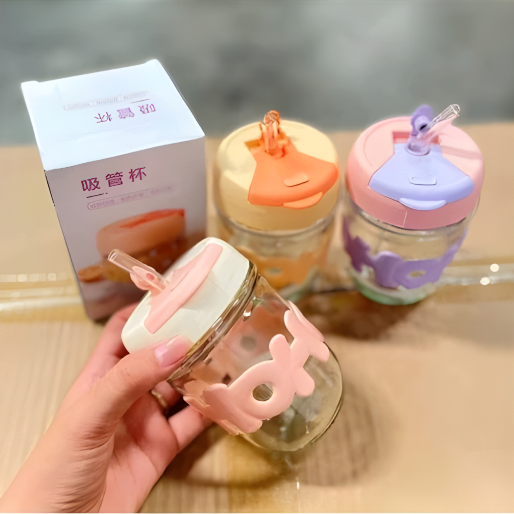 HOHO แก้วน้ําแก้ว hoho หลอดแก้ว 350 ML บรรจุภัณฑ์กล่อง