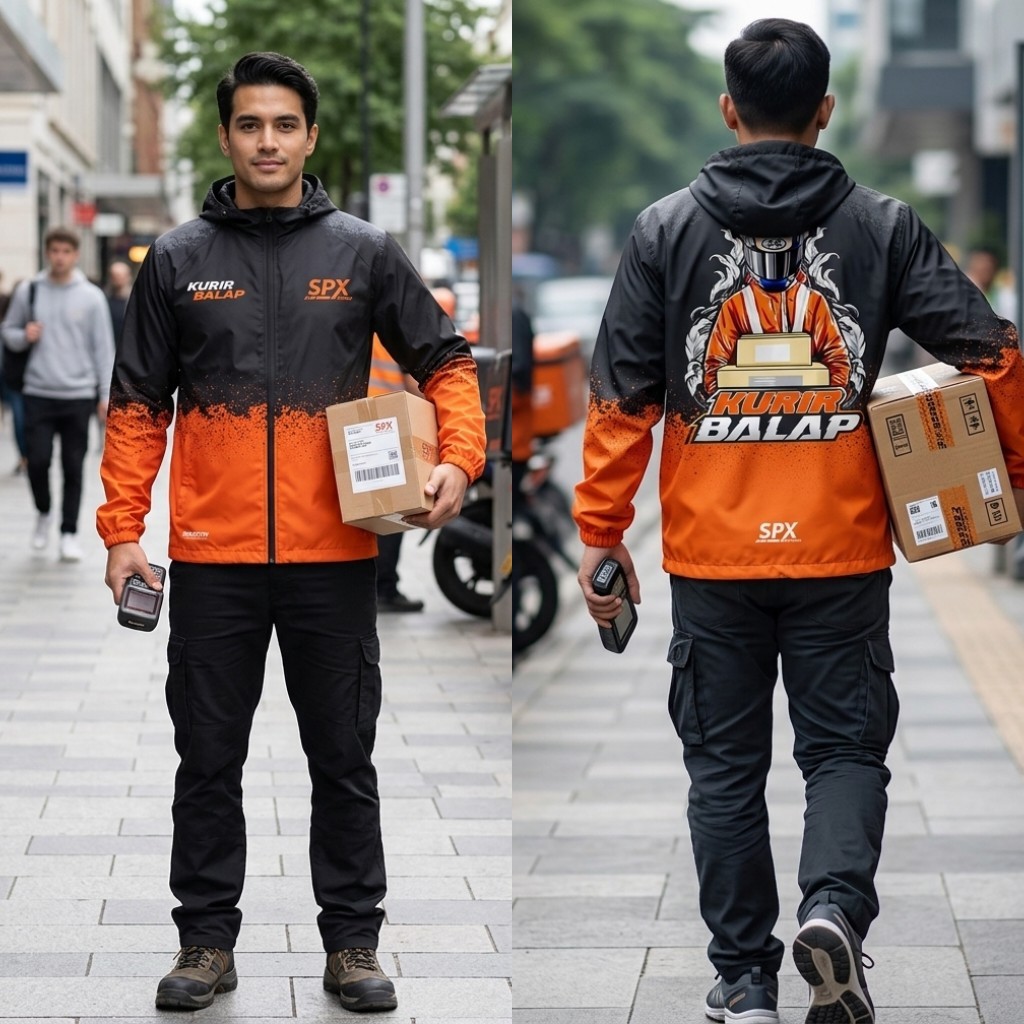 เสื้อแจ็คเก็ต Courier Racing SPX Edition ทําจากร่มชูชีพและวัสดุ Lotto