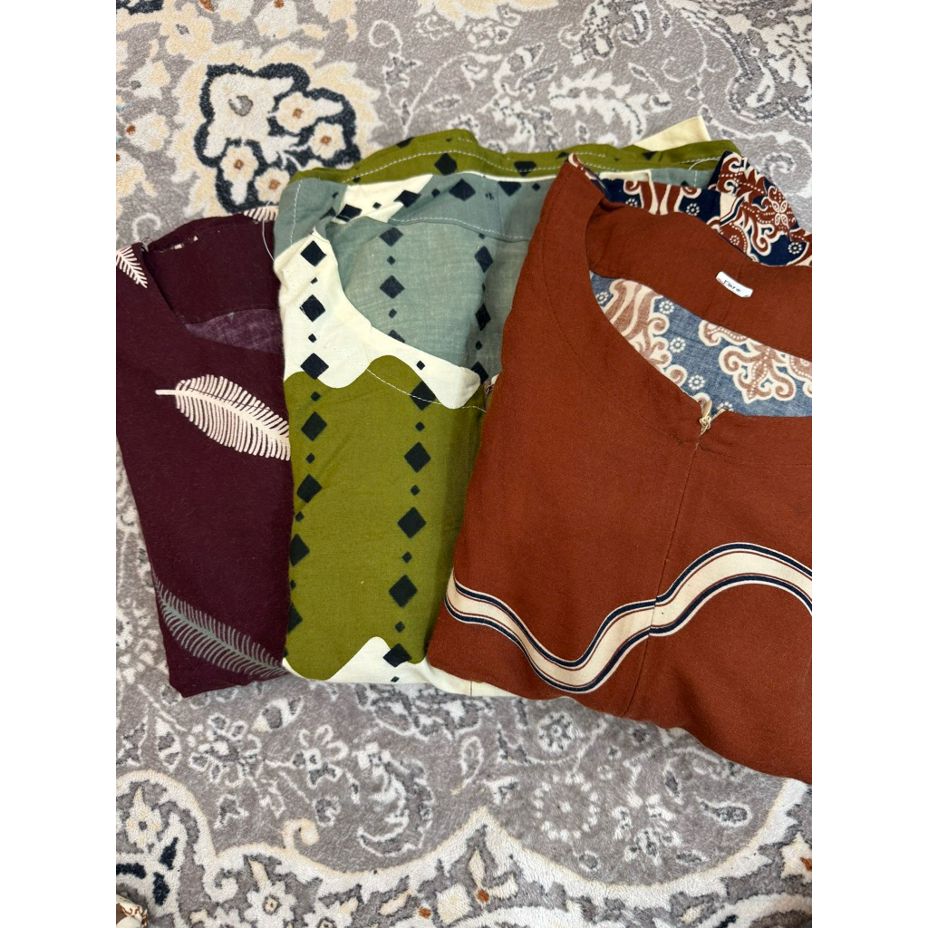 BOOMBAYAH PACKAGE CONTAINS 3 FARA REPULE DRESS (Jemima Teracota + Cheryl Olive + Tiara Maroon) || By