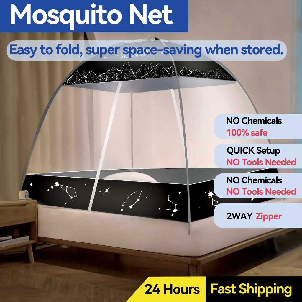 TENDA YYT 180*200 ซม. ขนาดใหญ่มุ้งกันยุงสองประตูการประชุมและป้องกันยุงไม่จําเป็นต้องติดตั้งเต็นท์พับ