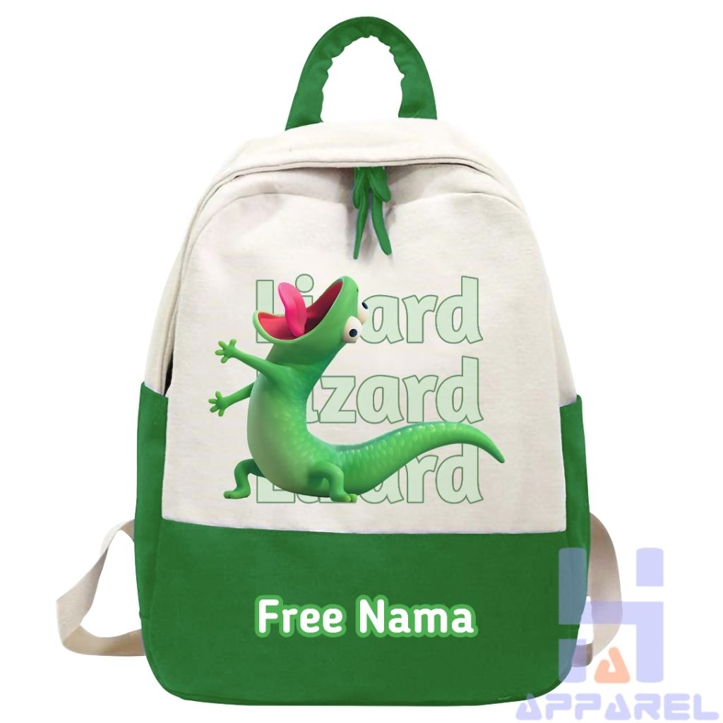TOM LIZARD HOPPERS DISNEY CARTOON HOPPERS CHARACTER CHILDRENS BACKPACK ฟรีชื่อ