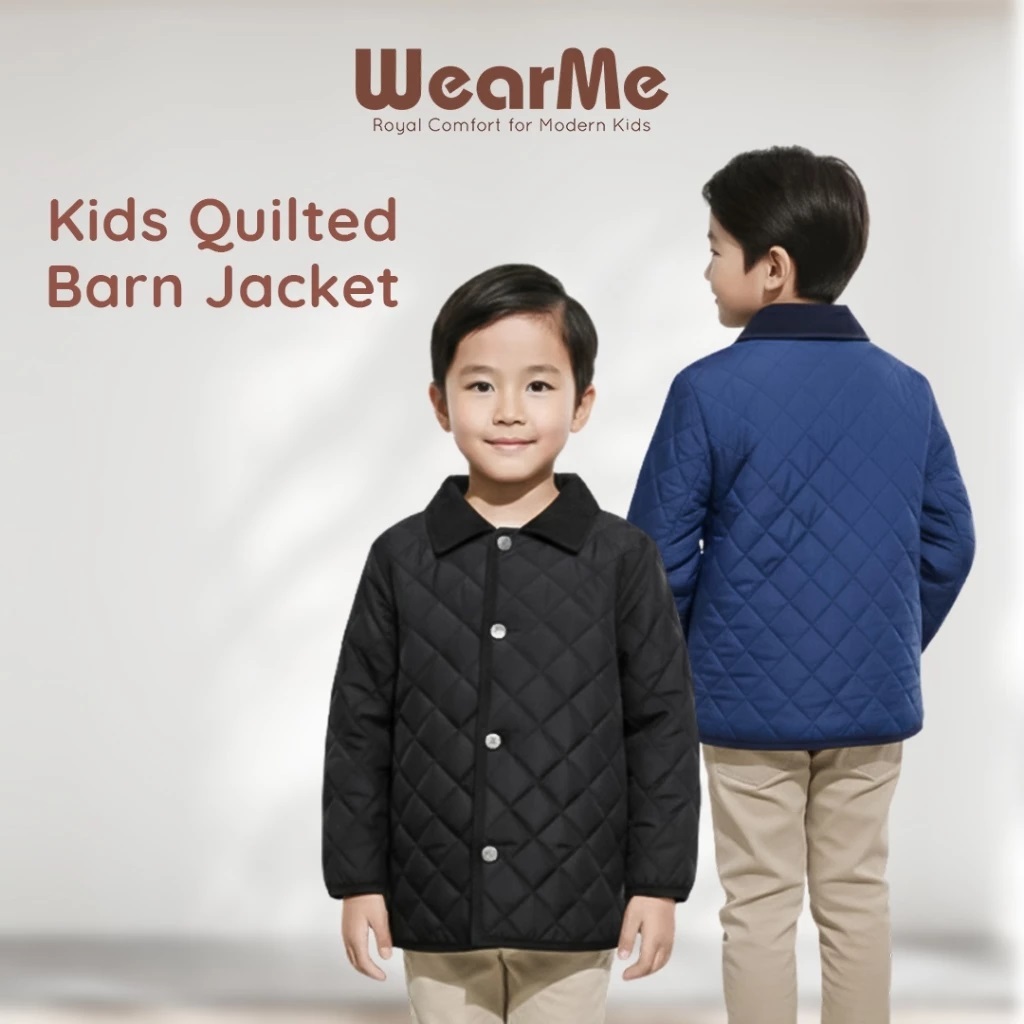 WEARME Kids Quilted Barn Jacket แขนยาว Premium เสื้อแจ็คเก็ตเด็ก Iklim Tropical กันน้ํา