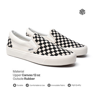 Brick Mansions - Slip On Mission Off White CB Sepatu Sneakers Casual Pria Wanita