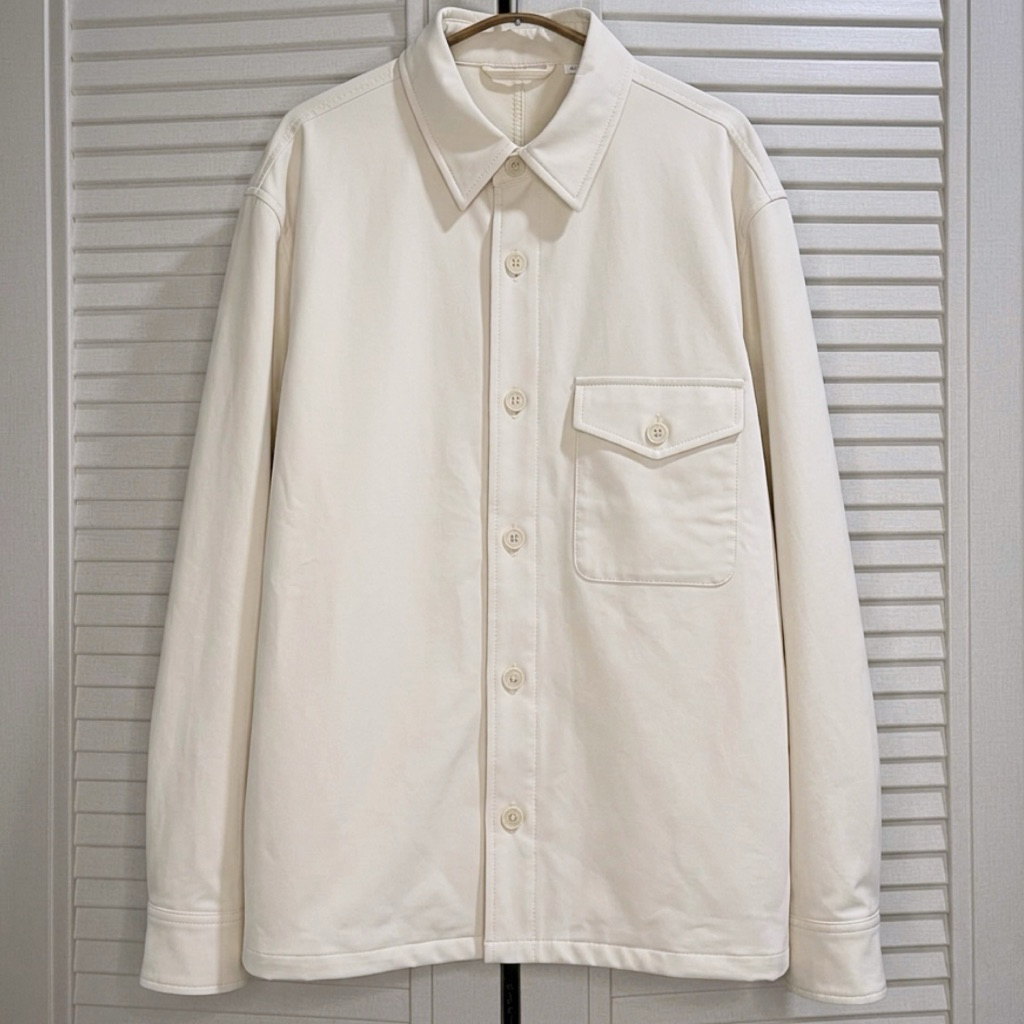 Uniqlo - Over Shirt Jersey - Off White - Size XL