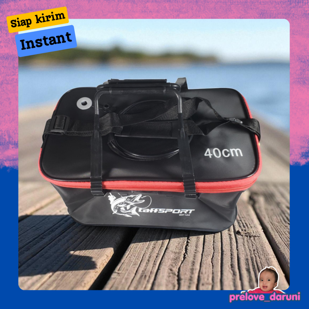 [PD] TaffiSPORT Fishing Bucket Bag 40CM - WF124 - สีดํา