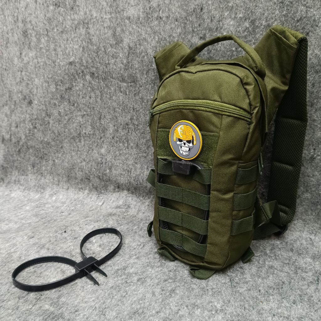 HIJAU Green Tactical Bike Bag Full Set with Black Tis Strap / Small Tactical Bag / Cool Tactical Bag