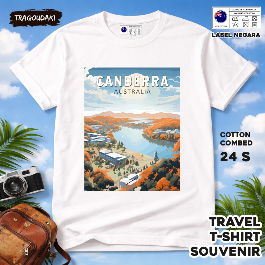 เสื้อยืดของที่ระลึก AUSTRALIA AUSTRALIA เสื้อผ้าของที่ระลึก 5 Tag ทําจากผ้าฝ้ายหวี 24s