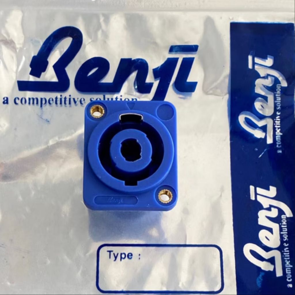 Socket Speakon BENJI BJ-033 blue Socket Spikon Chassis Segi