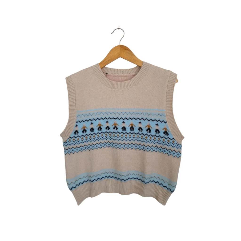 เสื้อกั๊กลายครีม (CODE: B147-15)