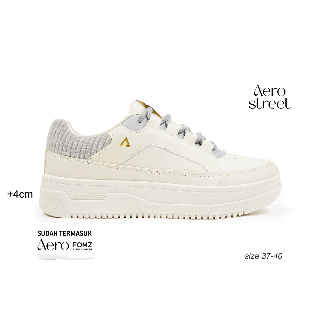 Aerostreet Olivia 37-40 Natural Light Grey - รองเท้าผ้าใบผู้หญิง
