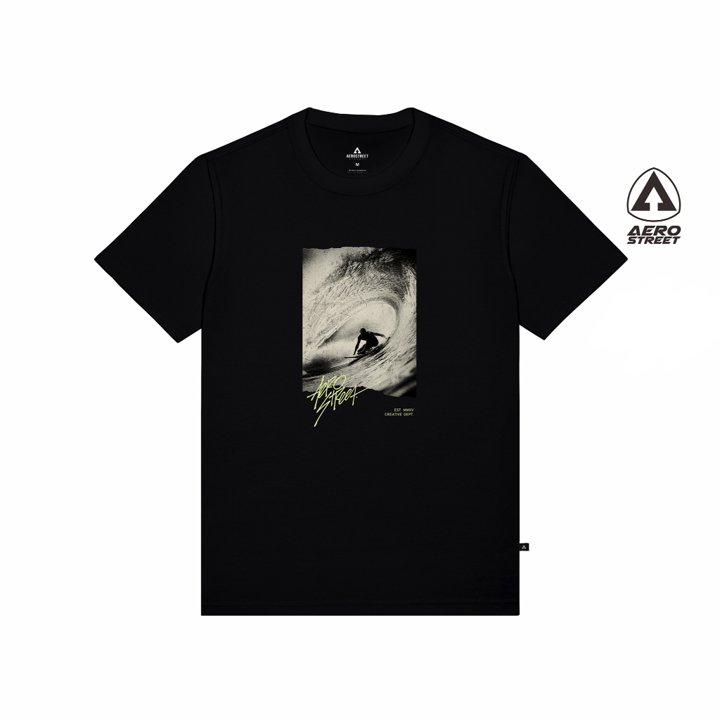 เสื้อยืด Aerostreet The Surf Black Kaos เสื้อยืด AACAA