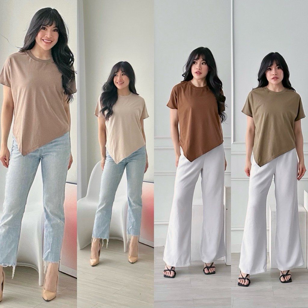 VIN- Relly Womens Plain Premium Basic Oversize Top Tee