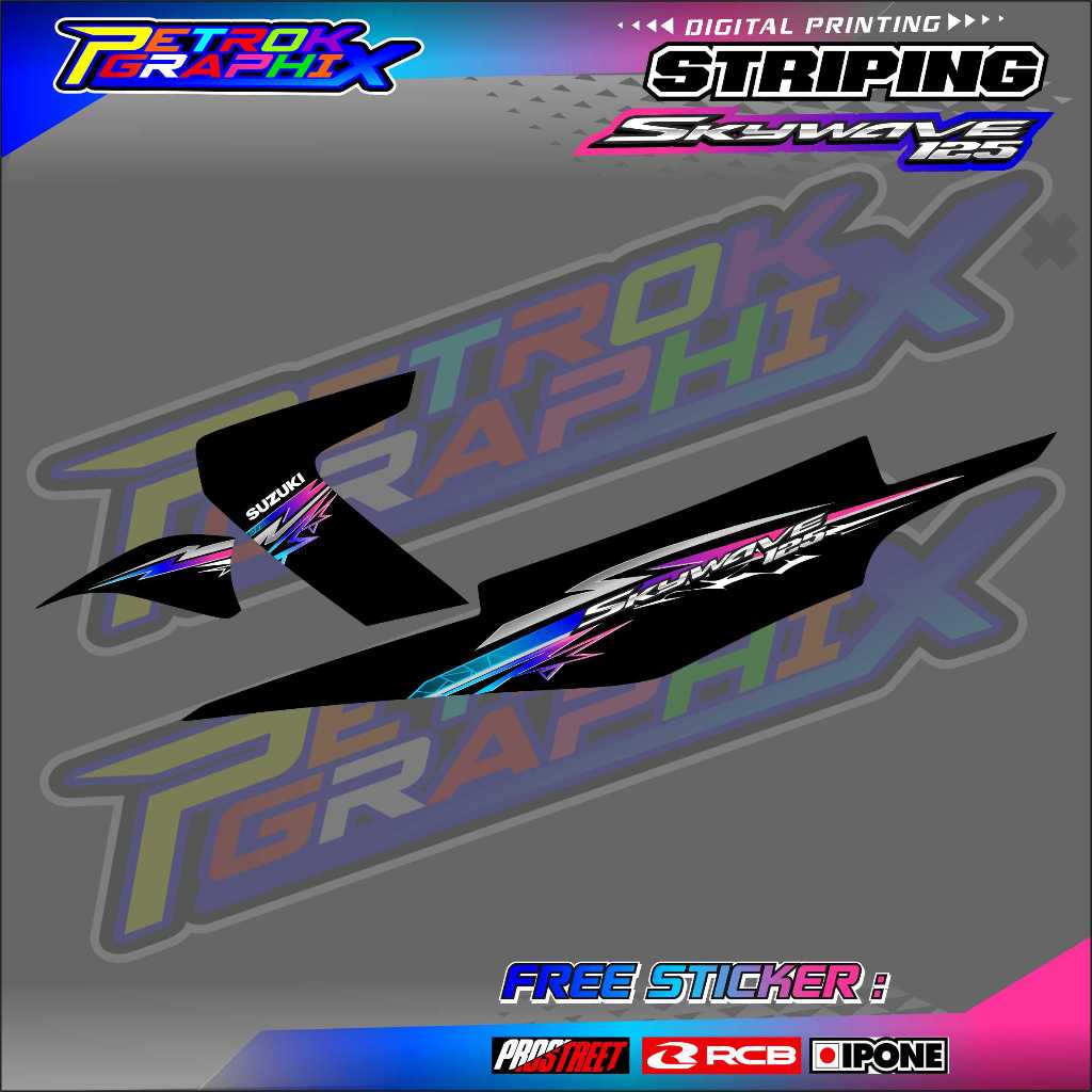 SUZUKI SKYWAVE 125 VARIATION STRIPING / SKYWAVE 125 MOTORCYCLE VARIATION STICKER LIST