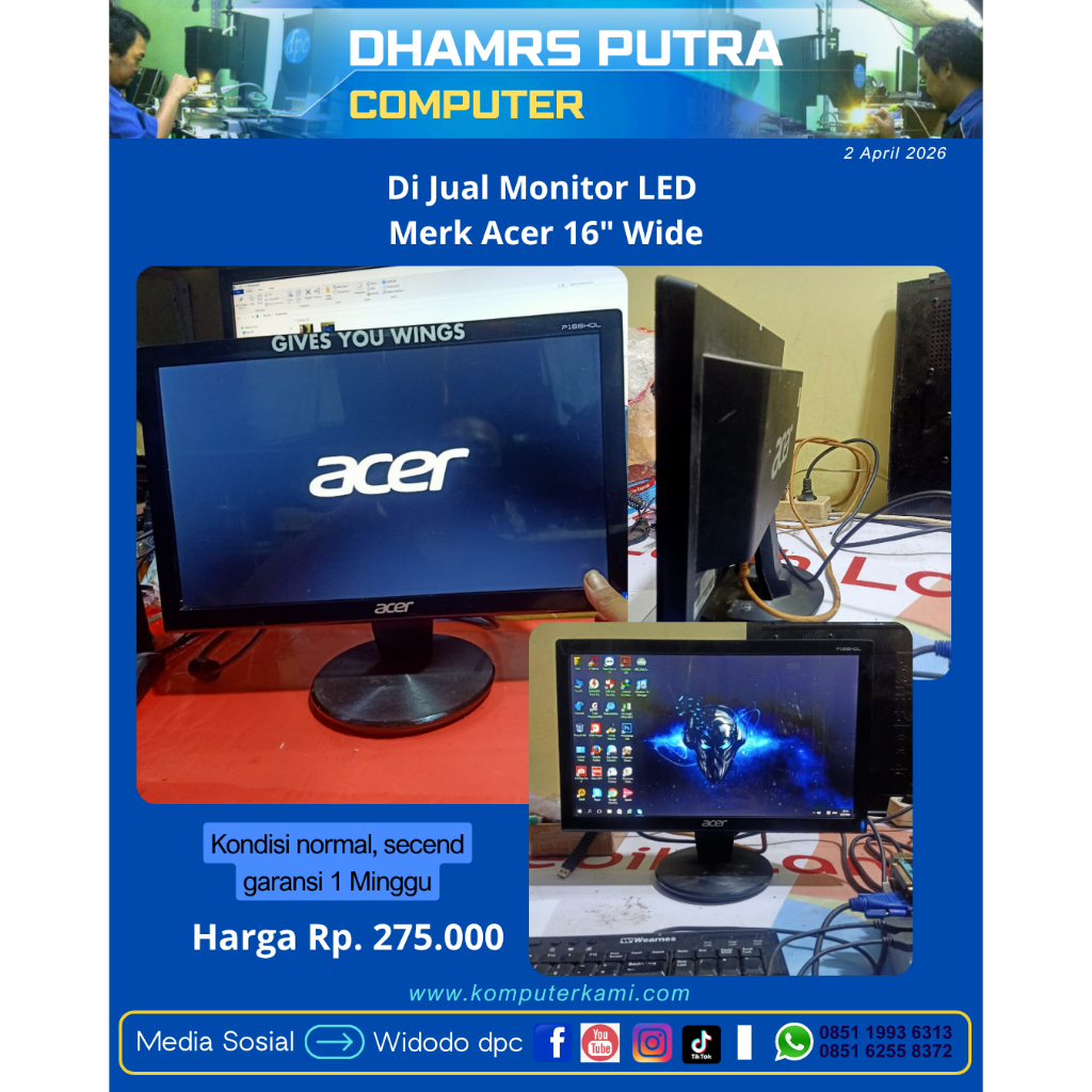 Acer จอ LED กว้าง 16"