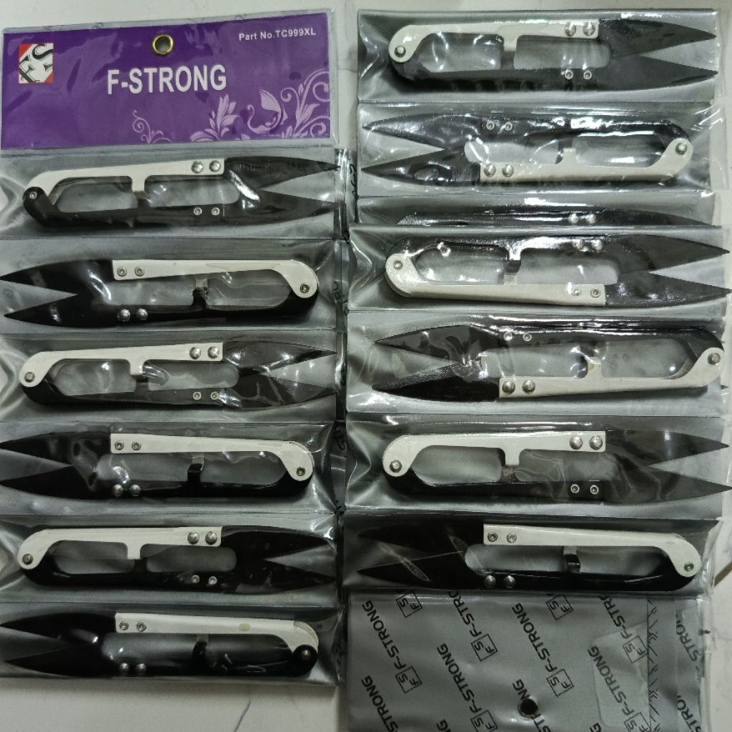 12 ชิ้น (โหล) FS 999 XL BLACK-WHITE กรรไกรเกลียวใหญ่ F-STRONG