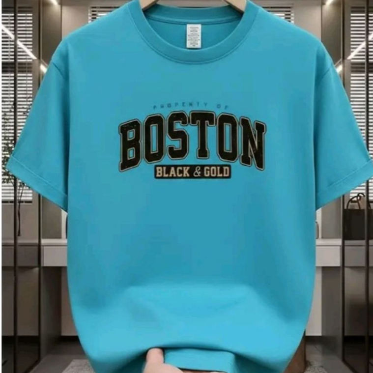 BIGSIZE BOSTON GOLD เสื้อยืด JUMBO MENS เสื้อยืดผู้หญิง 7XL 6XL 5XL 4XL 3XL 2XL XL LM UNISEX BIGSIZE