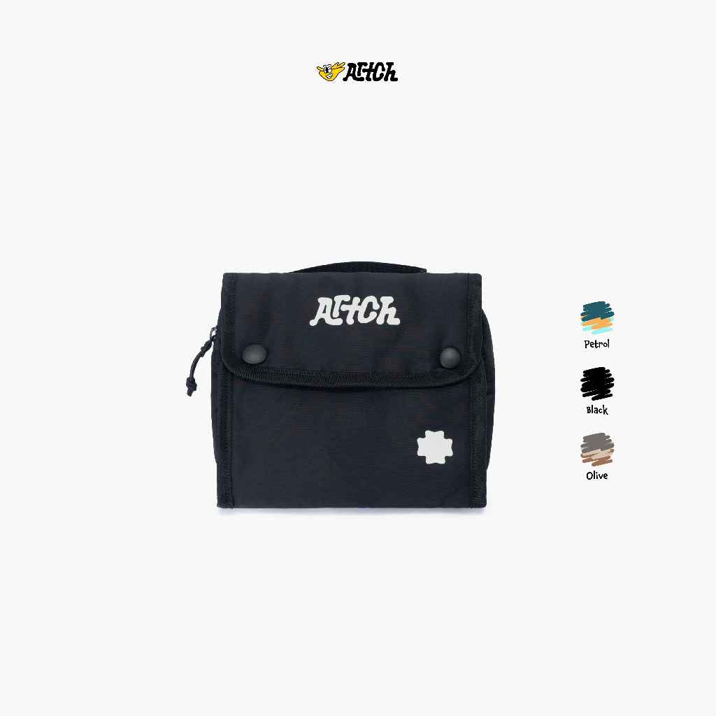 Artch - Black Dash - Bathroom Pouch Cosmetic Toiletry Travel Bag