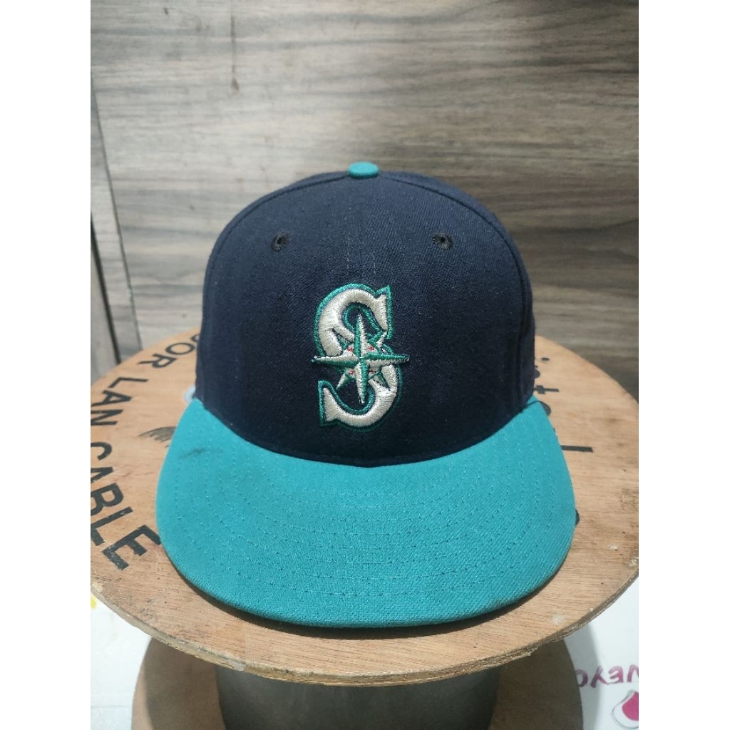 New Era Seattle Mariners 59FIFTY Fit Cap Made in USA up size 7 1/4
