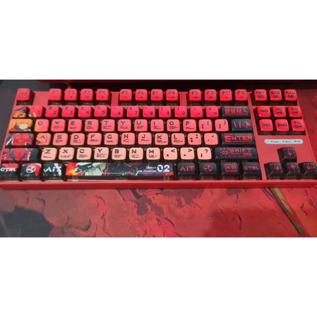Ajazz ak870mc คีย์บอร์ดเชิงกลแบบมีสายสีแดง BAREBONE