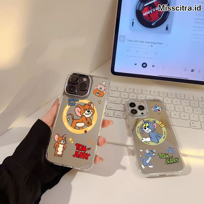 น่ารัก RAT และ CAT ANGRY MIRROR HEBE สําหรับ OPPO A3X A5 2025 A5X A6 A6X A9 A15 A16 A17 A18 A31 A36 