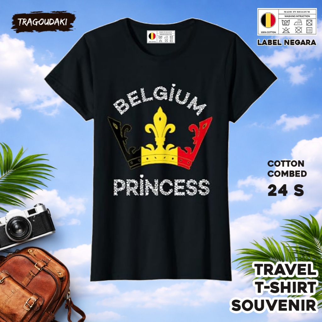 BELGIUM เสื้อยืดของที่ระลึก BELGIUM 35 Tag ของที่ระลึก เสื้อผ้าทําจากผ้าฝ้ายหวี 24s