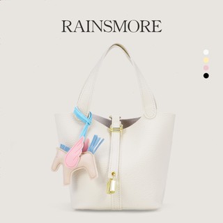 RAINSMORE tas wanita, tas bucket & square anyaman retro dengan paduan warna trendy untuk gaya harian
