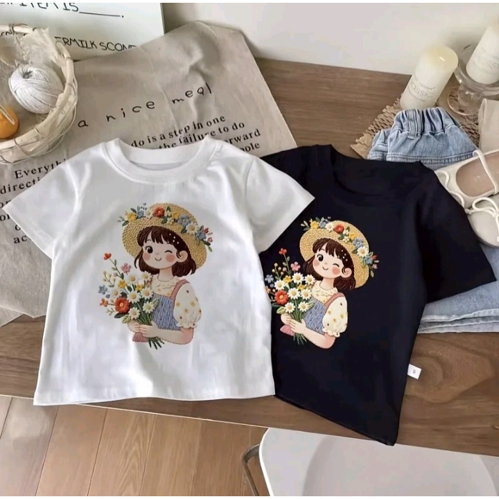 KATUN FASHION CUTE FLOWER DOLL GIRLS เสื้อยืด COTTON COMBAD30S