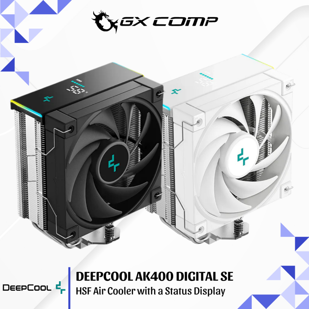 DEEPCOOL AK400 DIGITAL SE คูลเลอร์อากาศ HSF สีดําและสีขาวพร้อมจอแสดงผล Status สําหรับ Intel & AMD