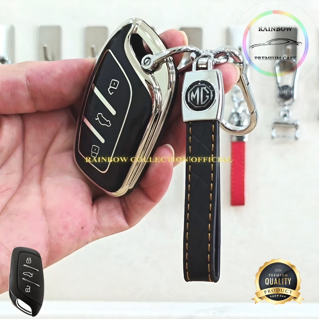 ปลอกกุญแจรถ MG S5 EV MG4 EV MG ZS EV MG VS HEV MG ZS MG 5 GT MG HS Premium Silver Edge