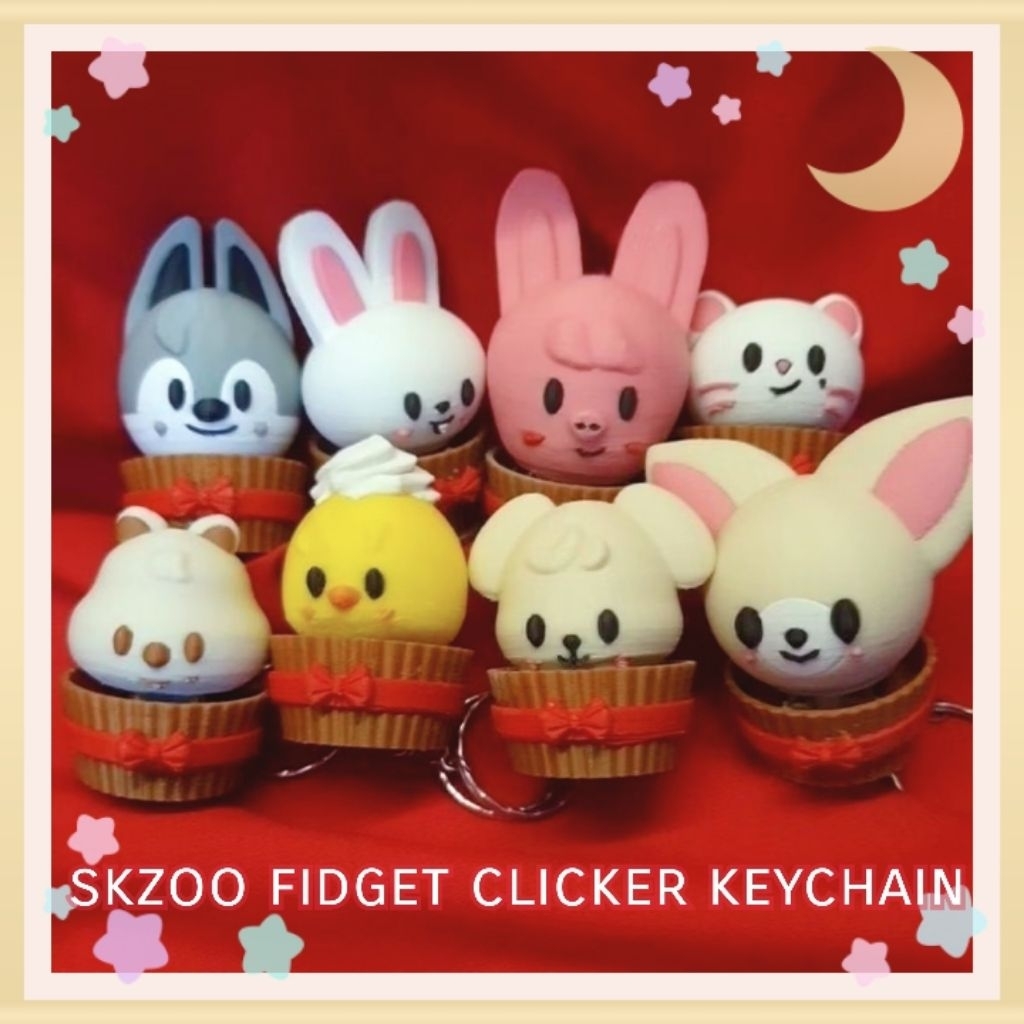 GANTUNGAN สามารถตรวจสอบโดยตรงPush fidget Clickerของเล่นพวงกุญแจน่ารักKawaiiที่กําหนดเองเป็นมิตรกับสิ