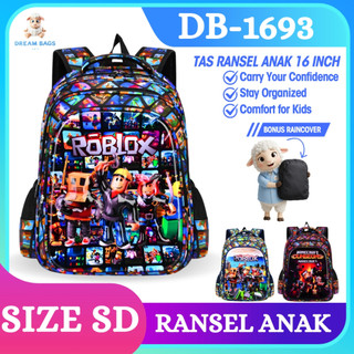 Tas Roblox Anak Laki Laki SD 16 Inch - Tas Sekolah Anak Ransel Keren Import Bonus Raincover