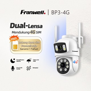Franwell 4G CCTV Outdoor Dual Lens | 1080P Night Vision | Audio Dua Arah | Gratis SIM | Tahan Hujan