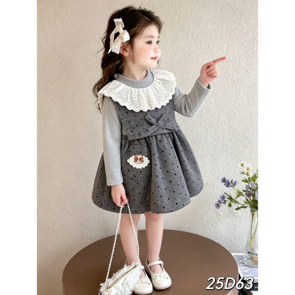 [PHINTSGROSIR 53,000x4PCS] PREMIUM IMPORTED DRESS 1-4 YEARS (1 สี)