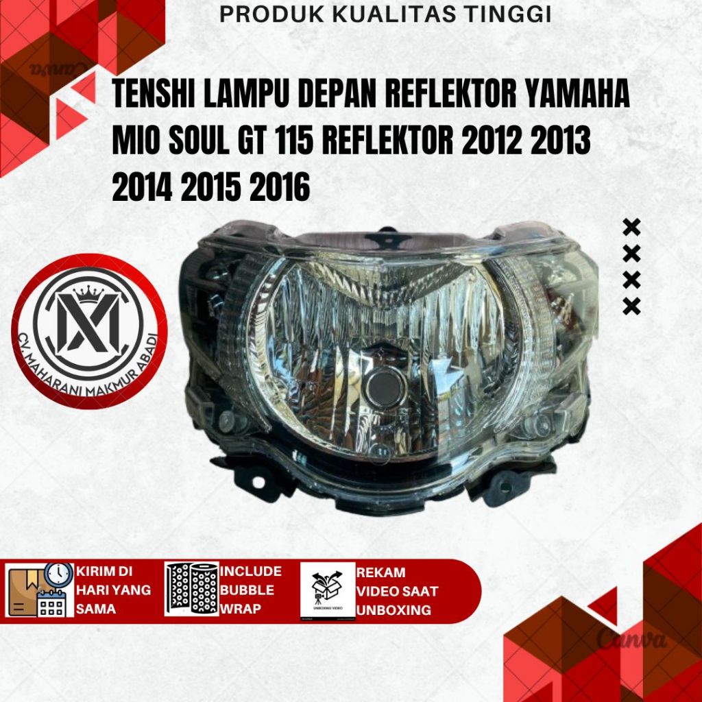 HEADLAMP MIO SOUL GT 115 2012 2013 2014 REFLECTTOR ONE SET MICA 1 KP PNP - TENSHI