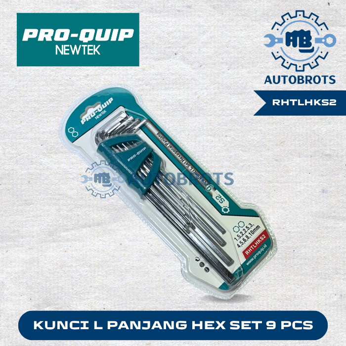 PRO-QUIP ชุดกุญแจหกเหลี่ยมยาว 9 ชิ้น / ชุดกุญแจหกเหลี่ยมยาวพิเศษ 9 ชิ้น RHTLHKS2