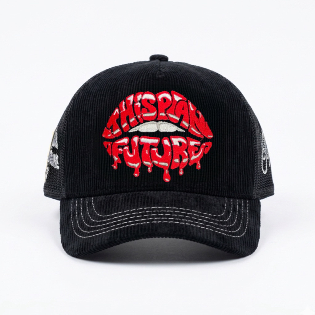หมวก Corduroy Trucker สีดํา Kissing Thisplan