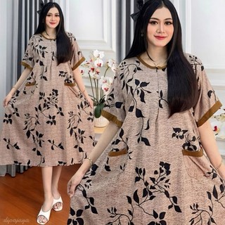 Daster Jumbo LD 120 Rayon Premium Busui Resleting Depan Kekinian