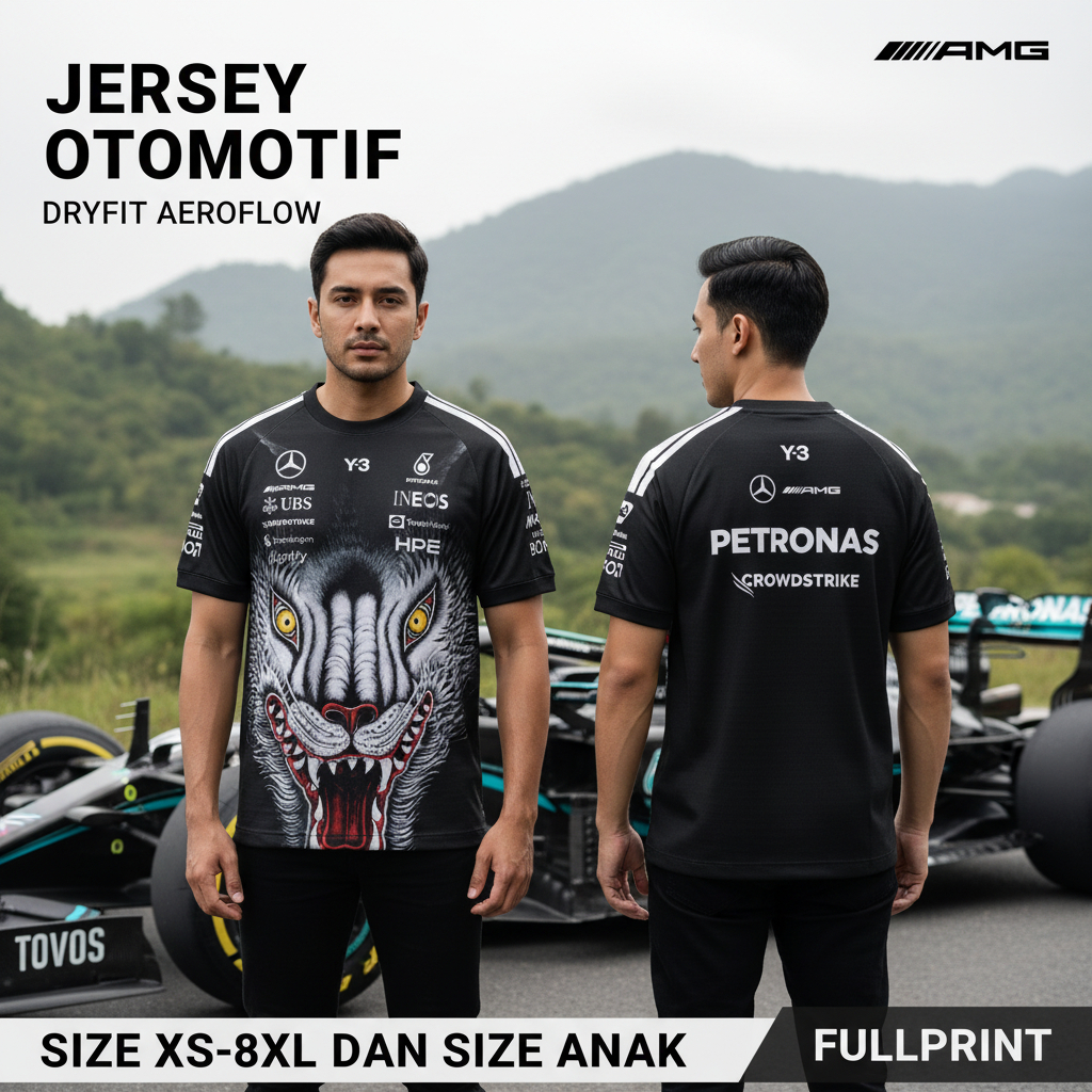 F1 Team M*rcedes 2026 Fullprint Unisex Dryfit ยานยนต์ Jersey