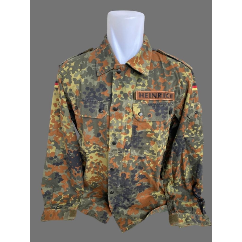 KEMEJA Original German Army Fleecktarn Camo BDU Shirt (35)