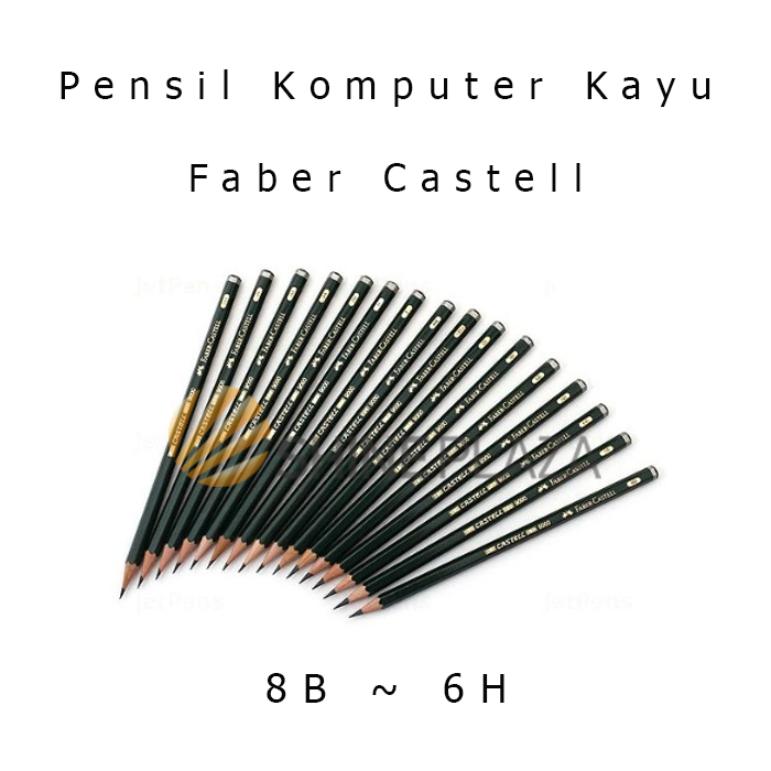 Faber Castell 9000 ดินสอคอมพิวเตอร์ไม้ - ดินสอ 8B 7B 6B 5B 4B 3B 2B B HB FJ 2H 3H 4H 5H 6H
