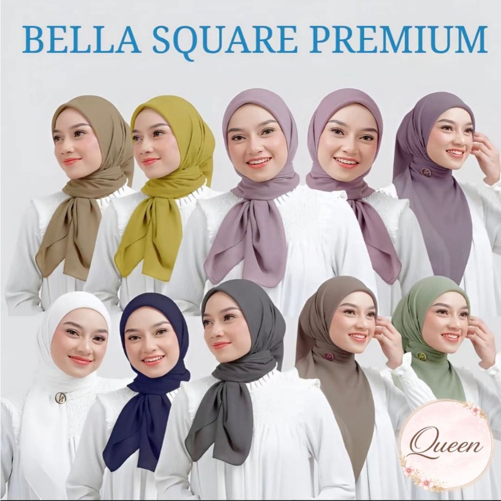 HIJAB BELLA SQUARE POLLYCOTTON QUEEN.SHOP