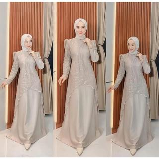 GAMIS BINI ORANG VIRAL 2026 BAHAN VELVET TEBAL MIX BRUKAT SPANGLE PREMIUM PESTA KONDANGAN MEWAH