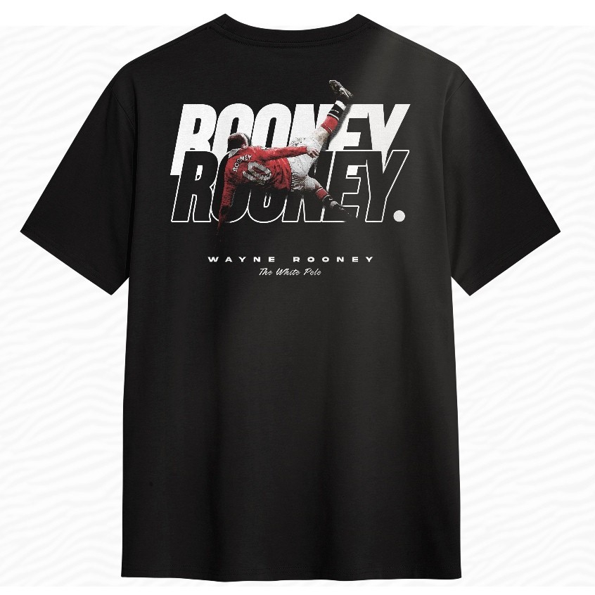 - เสื้อยืดแฟนบอล - Wayne Rooney - เสื้อยืดสีดําขั้นพื้นฐาน