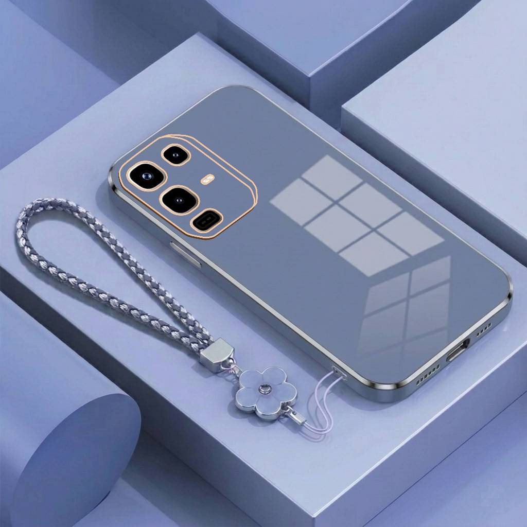 เคสนิ่ม Infinix Note 50 Note 50 Pro Note 50s Note 50x Note 50 Pro Plus เคสชุบหรูหราฟรีสายคล้องดอกไม้